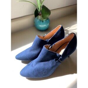 NWOT Calvin Klein Shoes Women’s 8.5 Blue Jessy Booties Pointed Toe Fabric Zipper